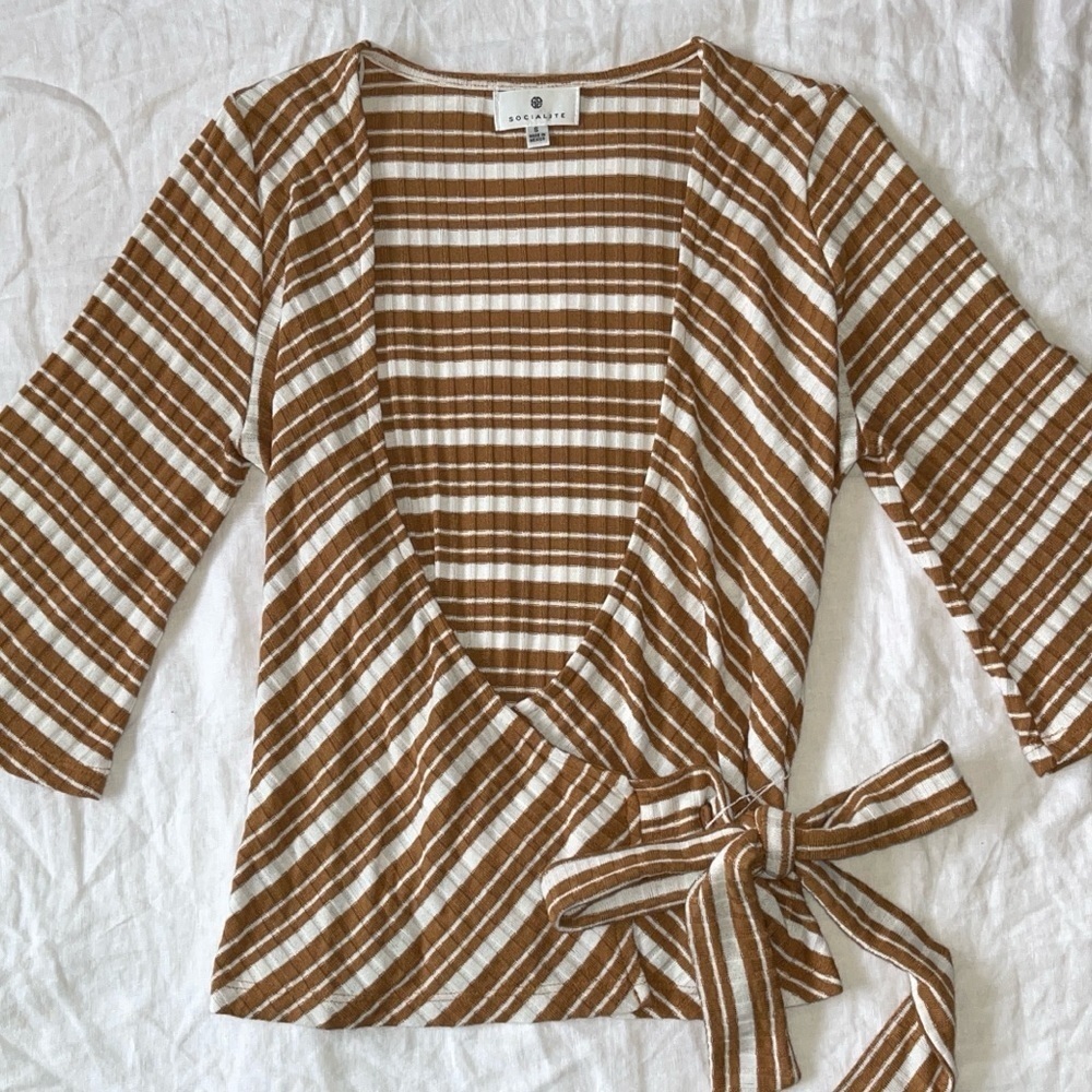 Socialite Ribbed Wrap Top - Picture 8 of 11